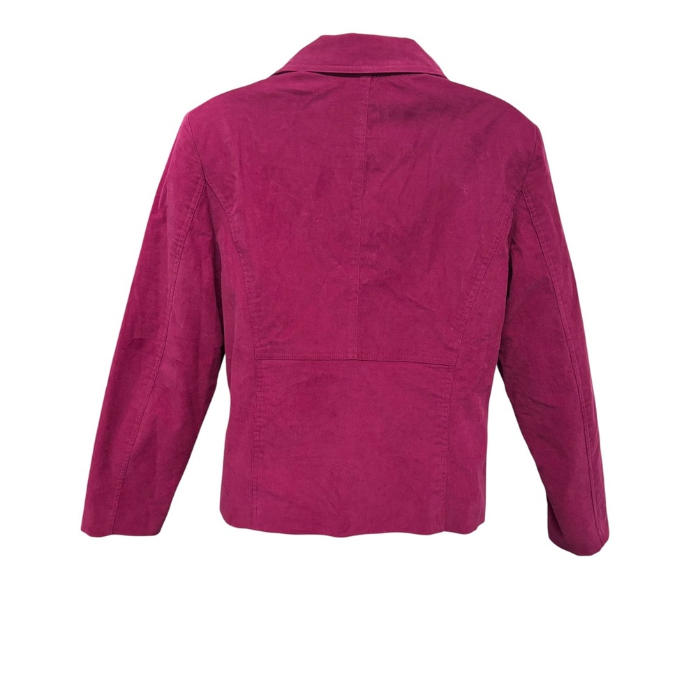 Patrick Christopher Womens Magenta Pink Corduroy Full Zip Jacket Size M Fine Wal - Picture 2 of 13